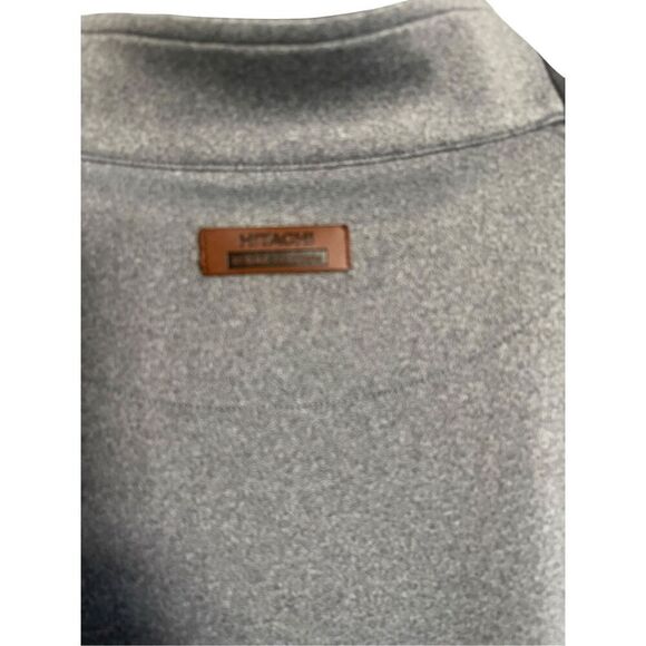 Hitachi Mens Gray Black Mock Neck Colorblock Long Sleeves Half Zip Sweater XL - Picture 3 of 10